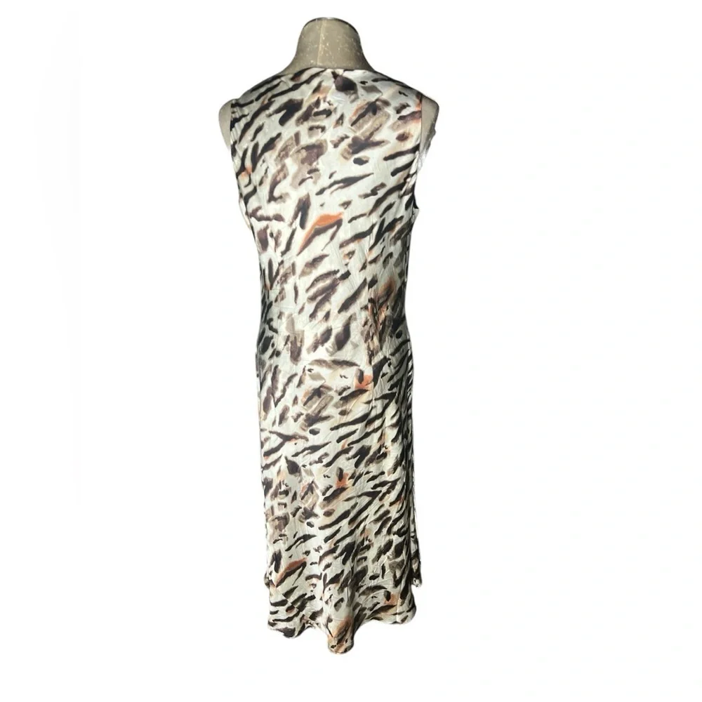 Lane Bryant vtg animal print Sleeveless Sheath 100% silk Dress 14 - Picture 4 of 8